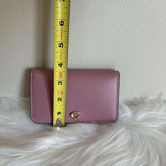 Coach Wyn Small Wallet Dusty Rose Pink Leather Gold C Logo Envelope C2328 - Picture 5 of 5
